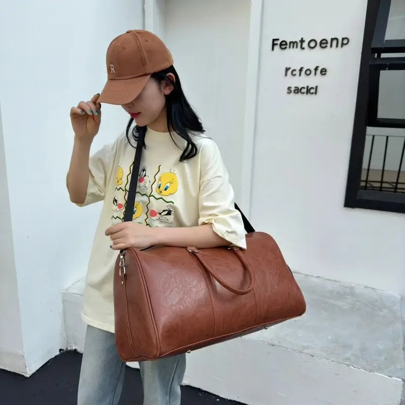 Men's And Women's Cylinder PU Leather Yoga Bag