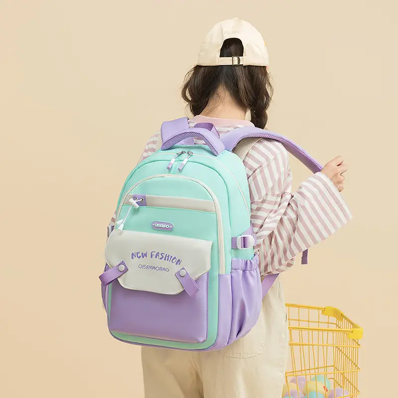New Student Schoolbag Colorful Contrast Color Schoolbag