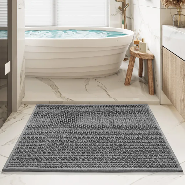 Bathroom Floor Mat With Strong Absorbent Foot Pad Muller Garden Dark Gray - Shop at LoveMi