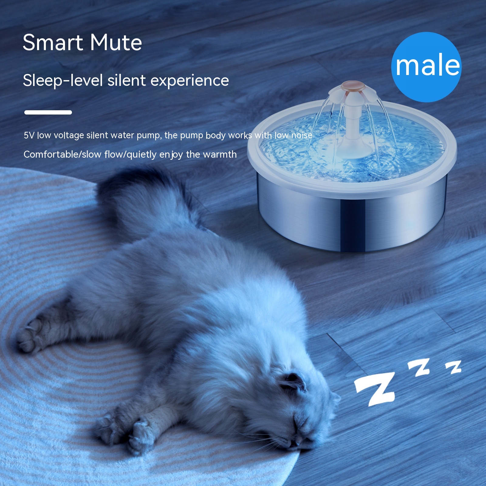 موزع مياه للحيوانات الأليفة بتصميم دائري نصف فولاذي مع دورة كهربائية