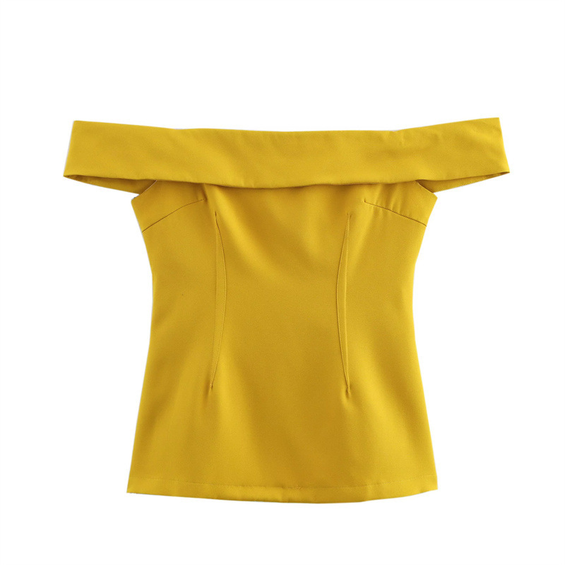 European And American Style Women's Fashion Side Slit Off Shoulder Top Bell-bottom Pants