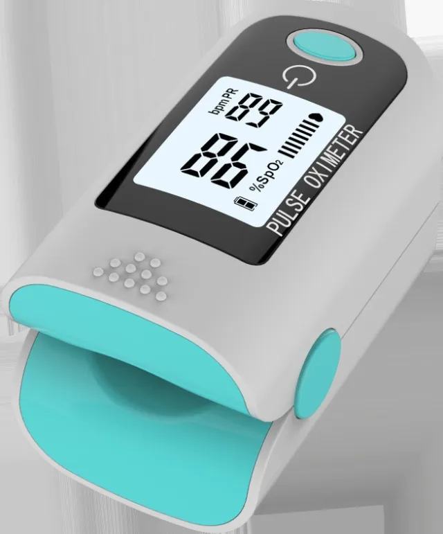 Finger Clamp Blood Oxygen Saturation Detector Sky Blue - Shop at LoveMi
