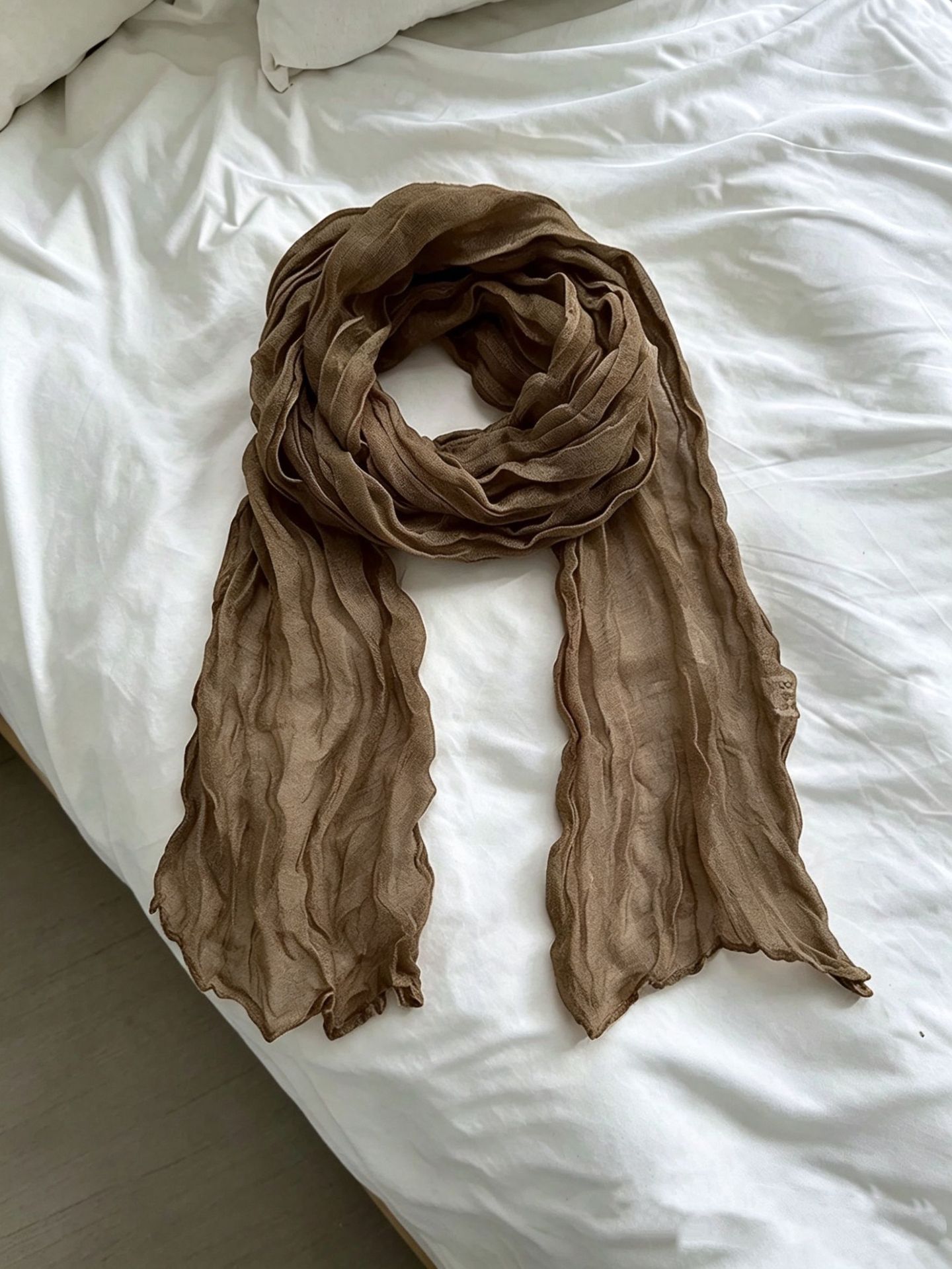 Womens New Versatile Solid-color Cable-knit Thin Warm Scarf For Spring And Autumn