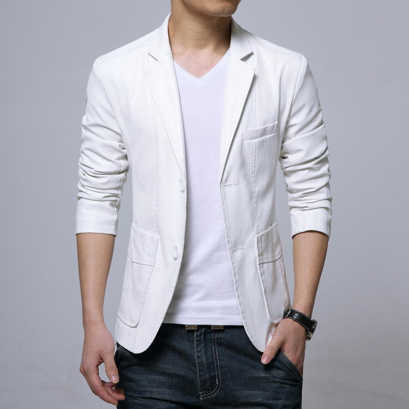 Men's Large Leather Suit Thin Slim Top
