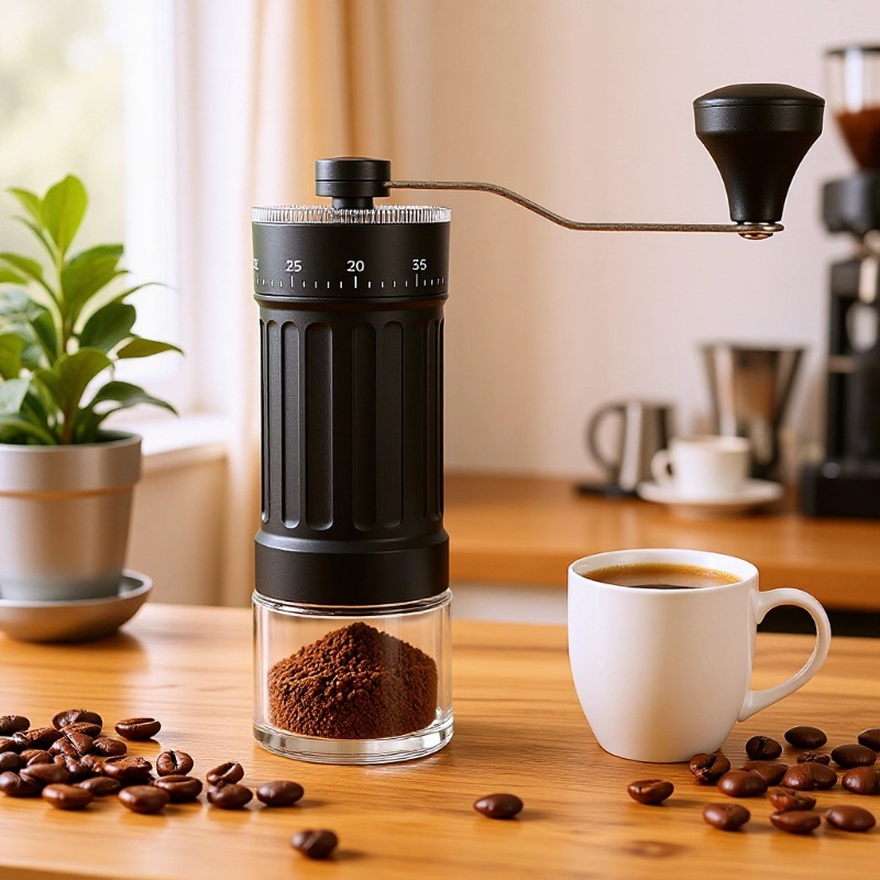 External Adjustment Burr Grinder Manual Espresso Machine Grinder
