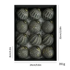 8cm Ancient Christmas Ball Decorative Ornaments - Antique Ball Black - View 1
