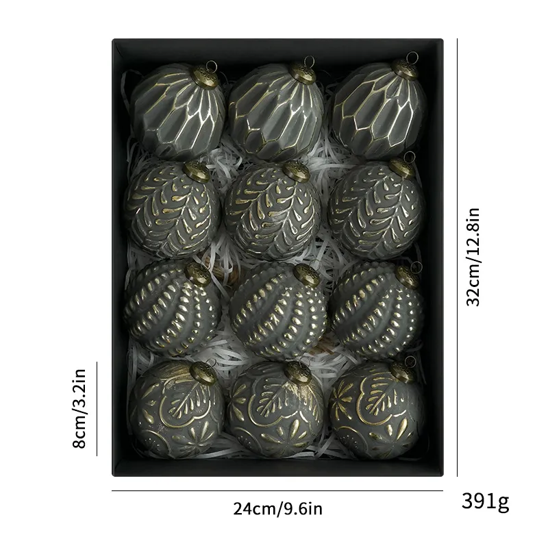 8cm Ancient Christmas Ball Decorative Ornaments - Antique Ball Black