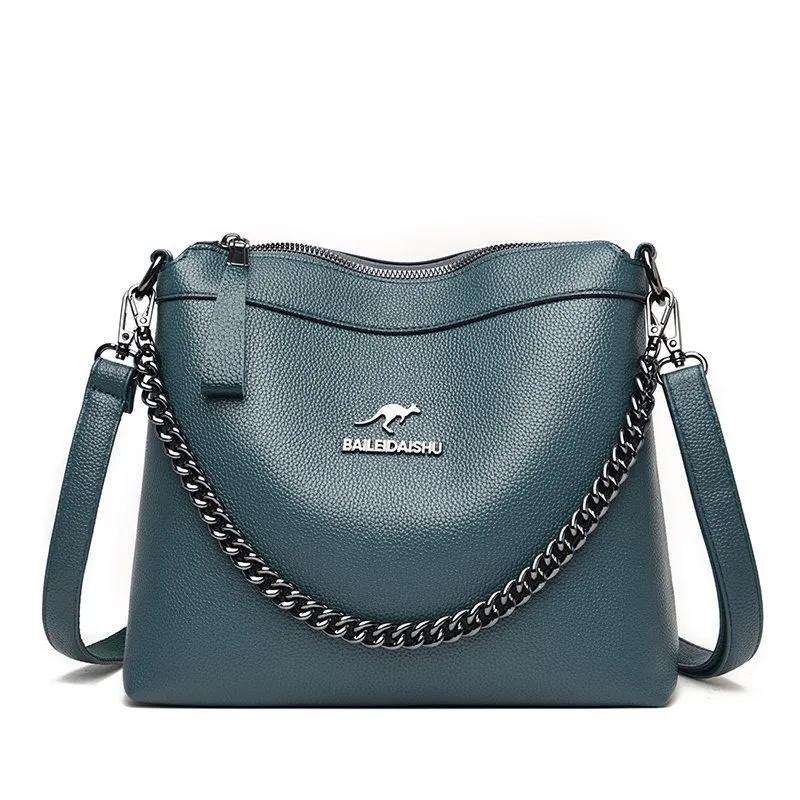 Large Capacity Crossbody Casual Shoulder Handbag - Blue