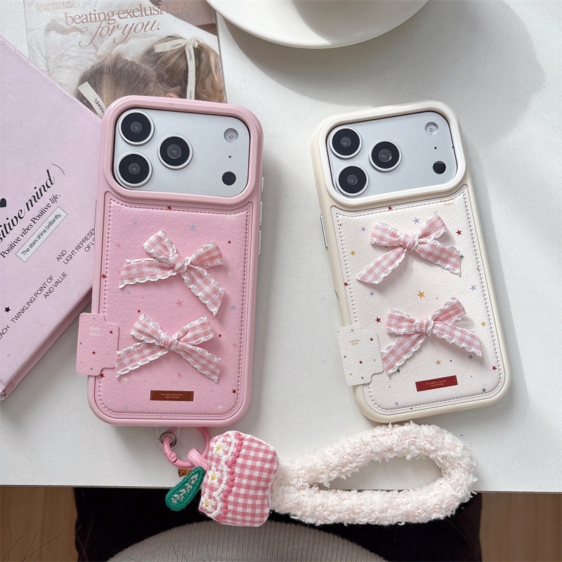 Korean-style Colorful Star Ribbon Bow Phone Case For Women