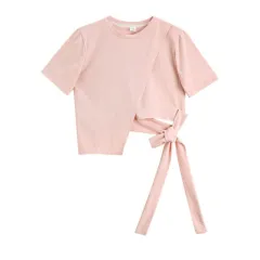 Korean Style Loose Short Sleeve T-shirt Skirt Suit - A Single Piece Of Pink Tops - View 1