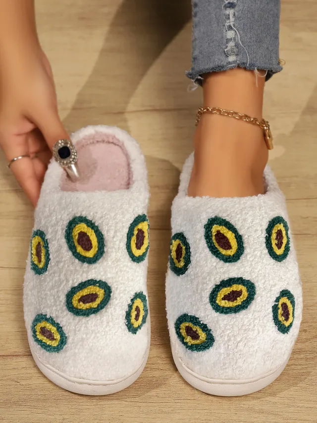 Fruit Pattern Series Men's And Women's Slippers Avocado 42To43 - Shop at LoveMi