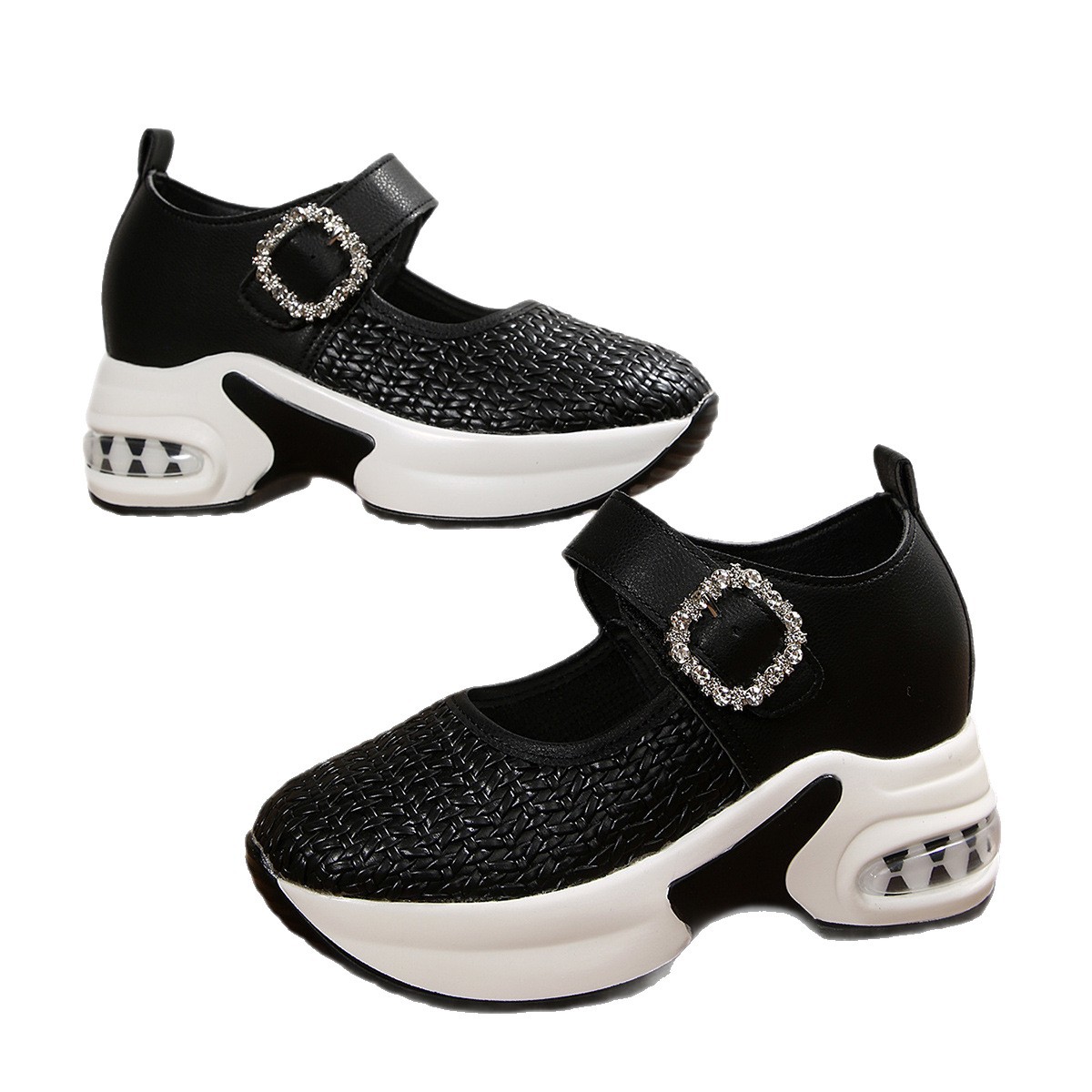 Autumn New Woven Large Size Cross-border Wedge Shoes - Image 4