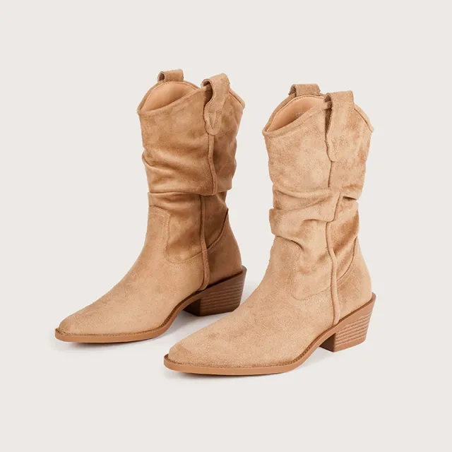 Women's Pointed toe Slimming Ankle Bootsmartens Boots Khaki - Shop at LoveMi