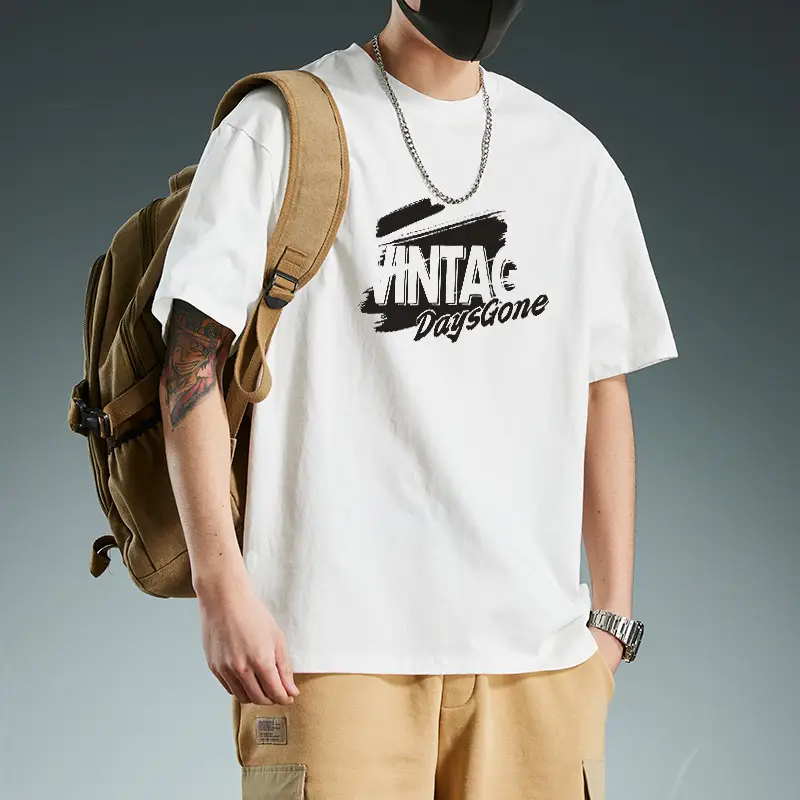 Solid Color Short-sleeved T-shirt Men's Cotton Round Neck