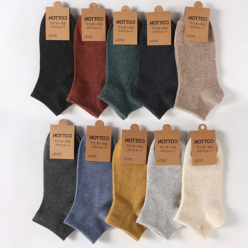 Solid-color Vintage-style Breathable Mens Athletic Socks