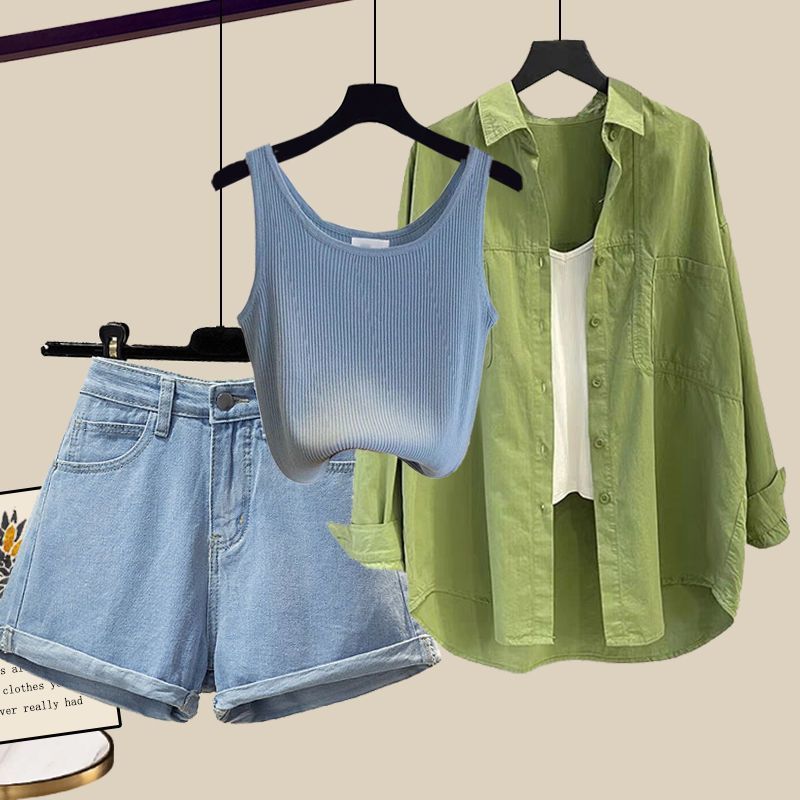 Summer Mint Man Style Dopamine Wear Match Suit Women