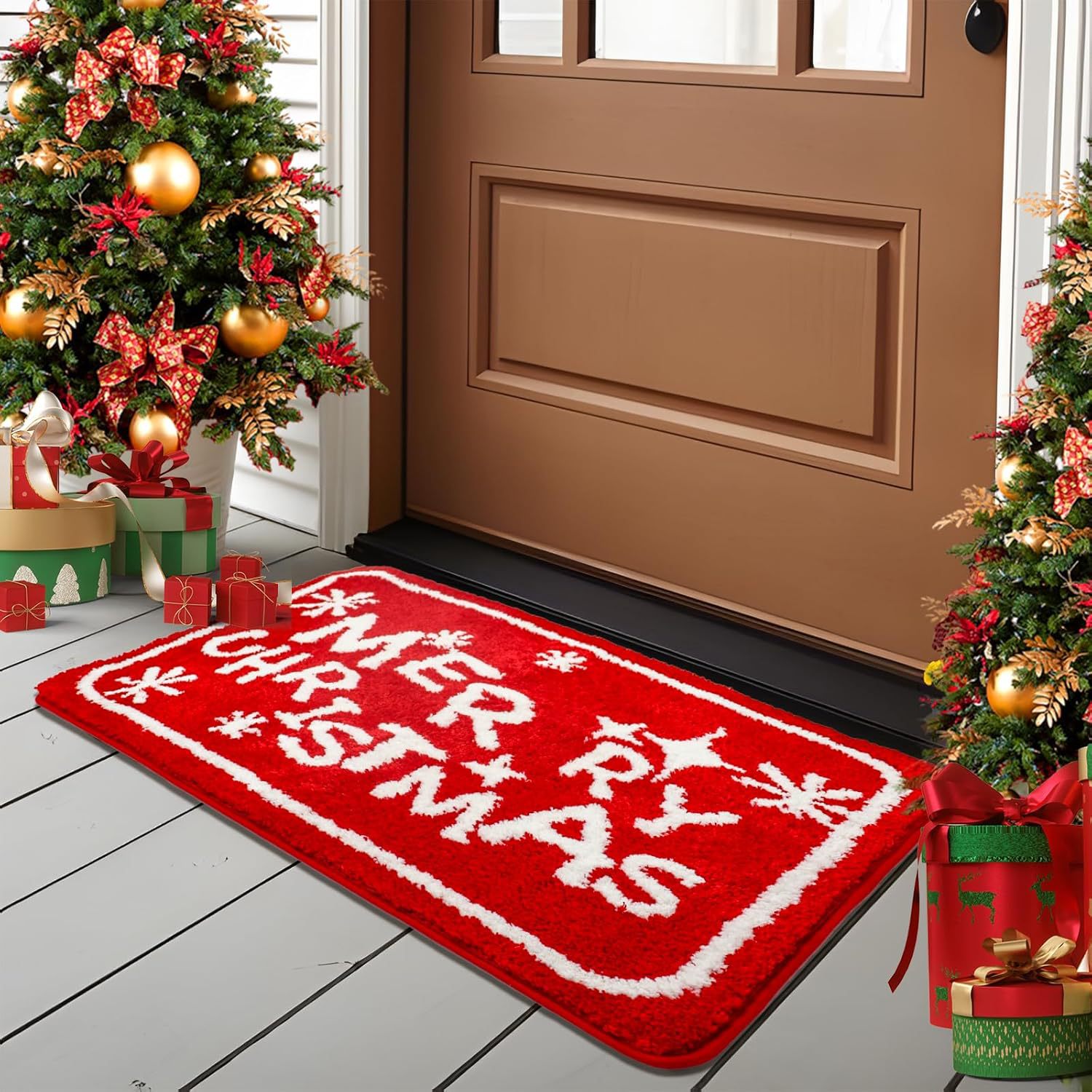 Title 5, Christmas Cashmere Carpet Bathroom Absorbent No...