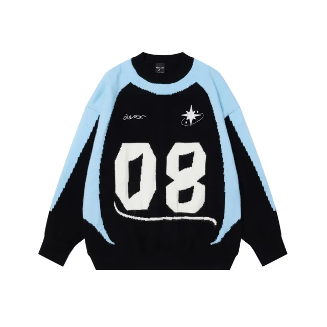 Loose American Street All match Leisure Pullover Sweater Black - Shop at LoveMi