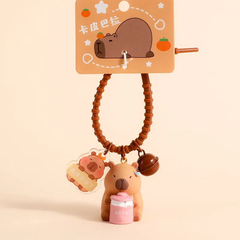 Capybara Pendant Doll Couple Keychain - Have A Meal