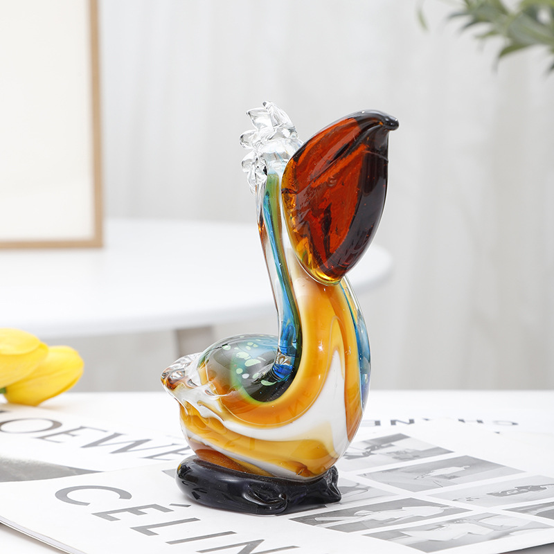Glass ornament glass animal kyorochan pelican duck