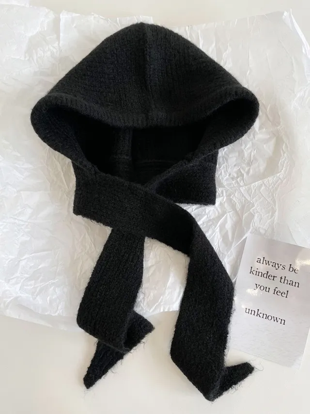 Winter Knitting Warm Wool Hat Black - Shop at LoveMi
