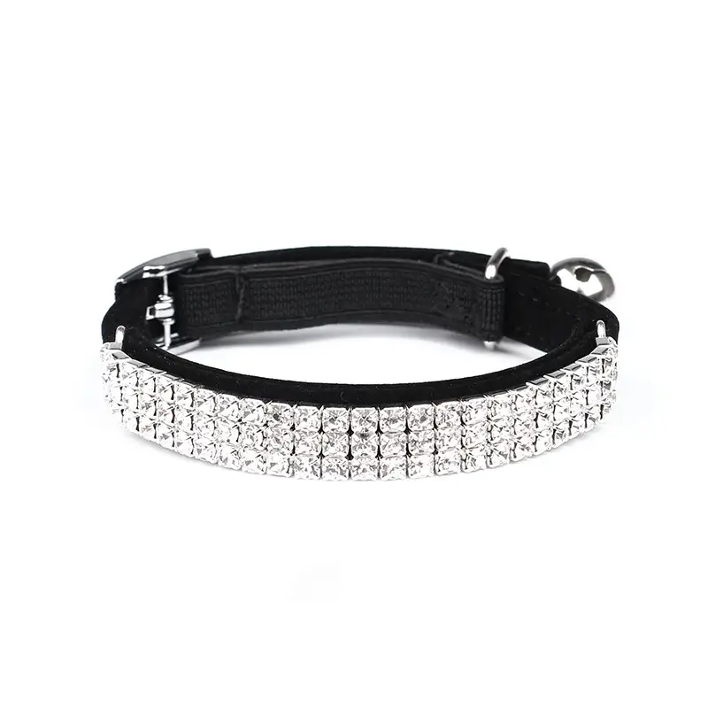 Pet Supplies Rhinestone Suede Cat Collar