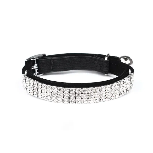 Pet Supplies Rhinestone Suede Cat Collar Black - Shop at LoveMi