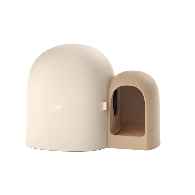 Creative Fully Enclosed Oversized Cat Litter Box Milk Tea Color - Shop at LoveMi