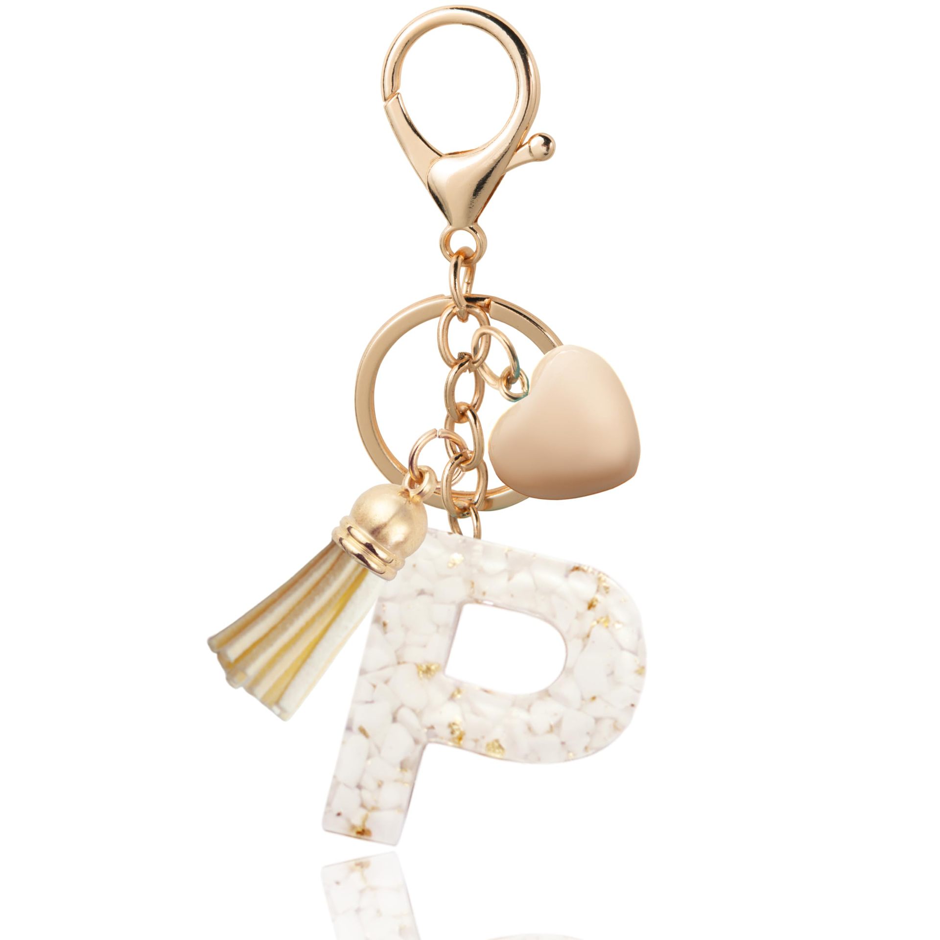 Fashionable Personalized Heart-shaped Pendant With White Shell Fragments Lettering And Tassel