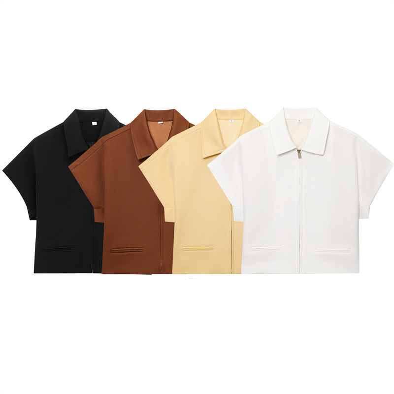 Lapel T-shirt Shory Style Coat Straight-leg Pants