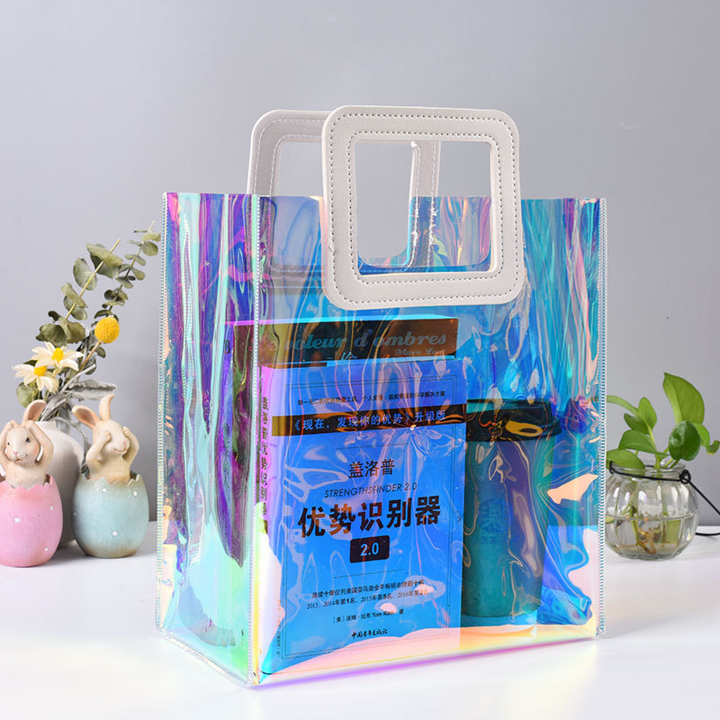 Title 2, Creative Transparent Jelly Colorful Laser Tote ...