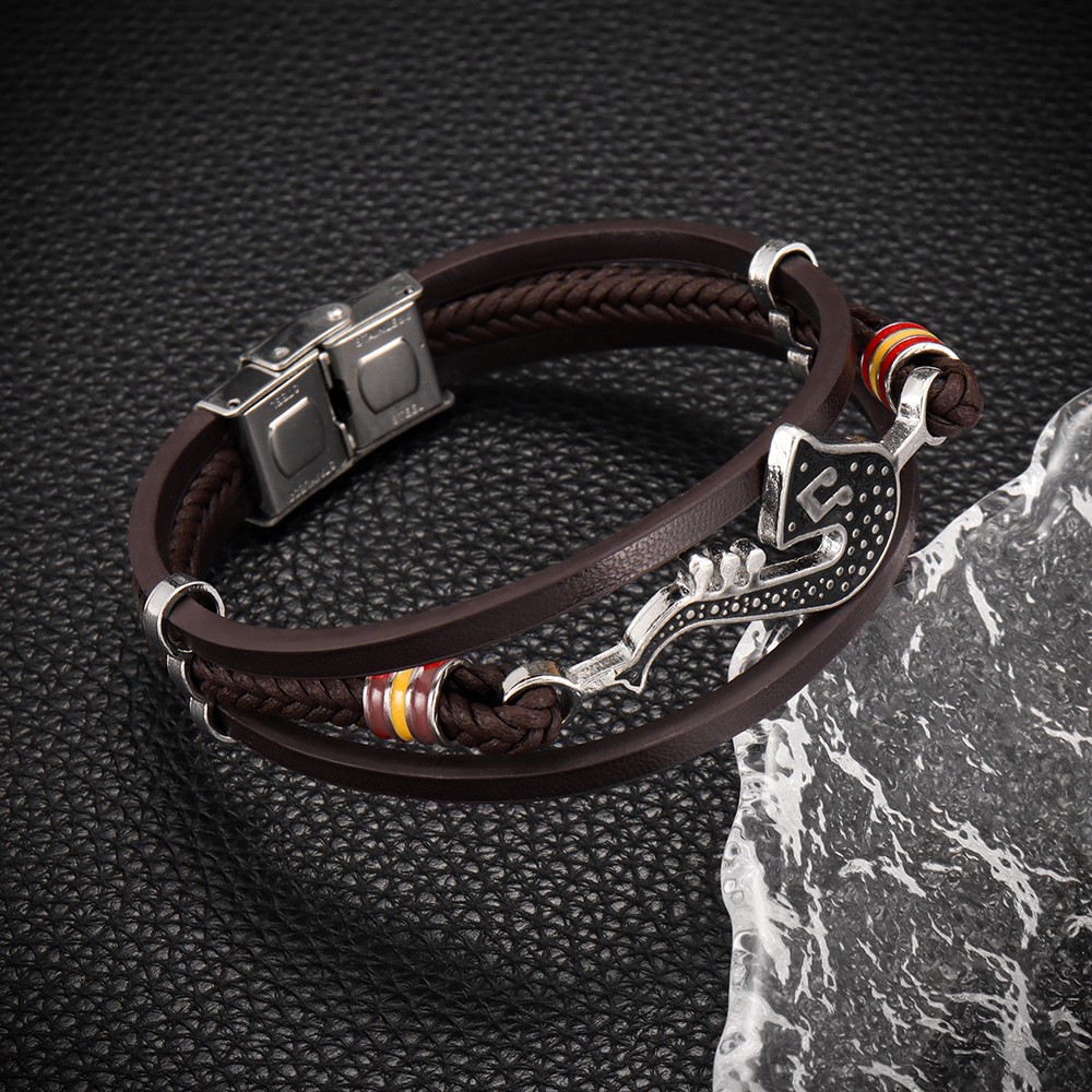 Men's Musical Instrument Leather Hip Hop Music Style Bracelet