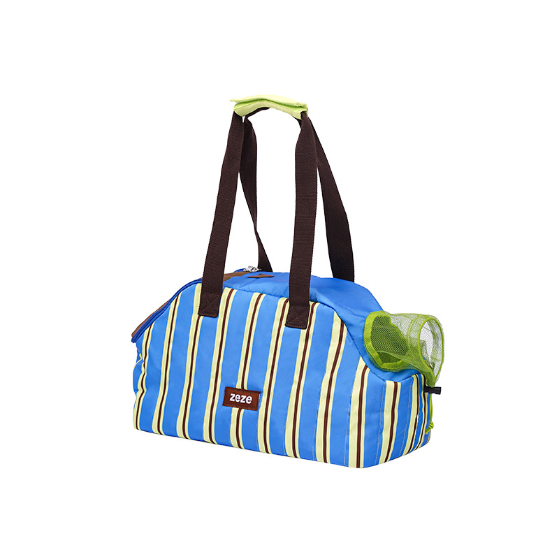 Cat Carrier Portable Travel Bag Cat Backpack With Contrasting Stripes - Cat Carrier Portable Travel Bag Cat Backpack With Contrasting Stripes Blue