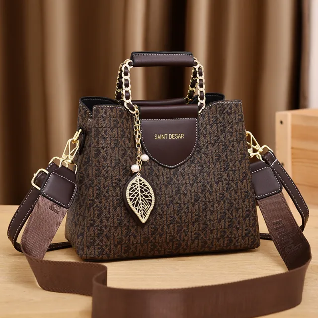 Women's Vintage Fashion Print Handbag Brown - Shop at LoveMi