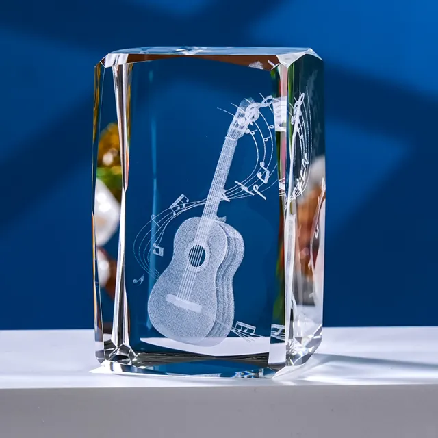 Interior Carving 3D Animal Series Crystal Statue Tourist Souvenir Guitar - Shop at LoveMi