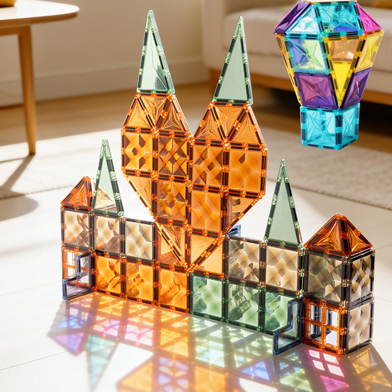 Portable Magnetic Tile Colorful Window Childrens Educational Building Toy — foto 13