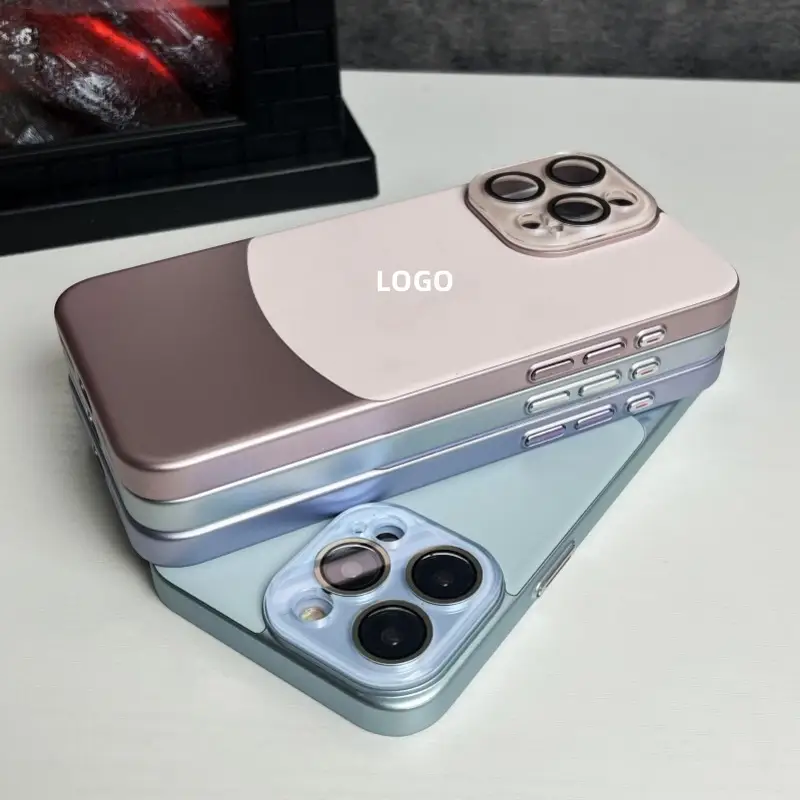 Plain Leather Stitching Two-color Frosted Drop-resistant Premium Protective Case Phone Case