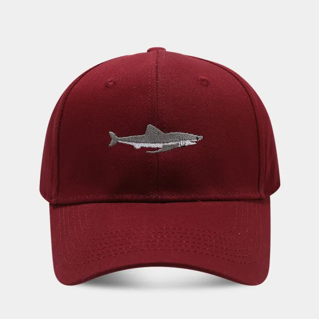 Solid Color Curved Brim Cotton Hard Top Casual Baseball Cap Red - Shop at LoveMi