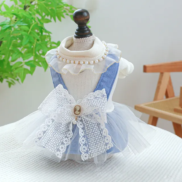 Pearl Lace Cute Pet Dog Cat Clothes And Dresses Skirt - Shop at LoveMi
