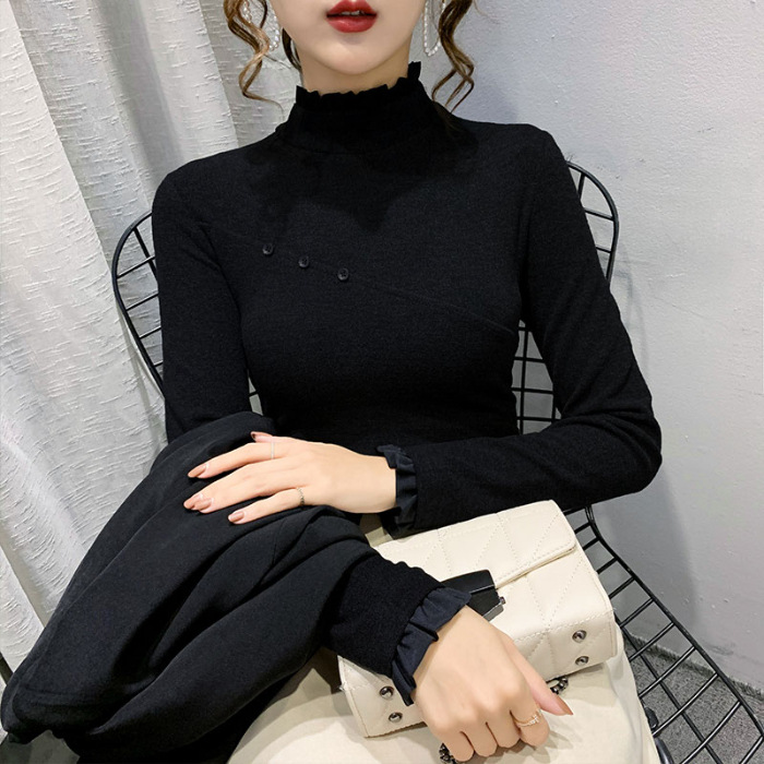 Women's Half Turtleneck Dralon Bottoming Shirt