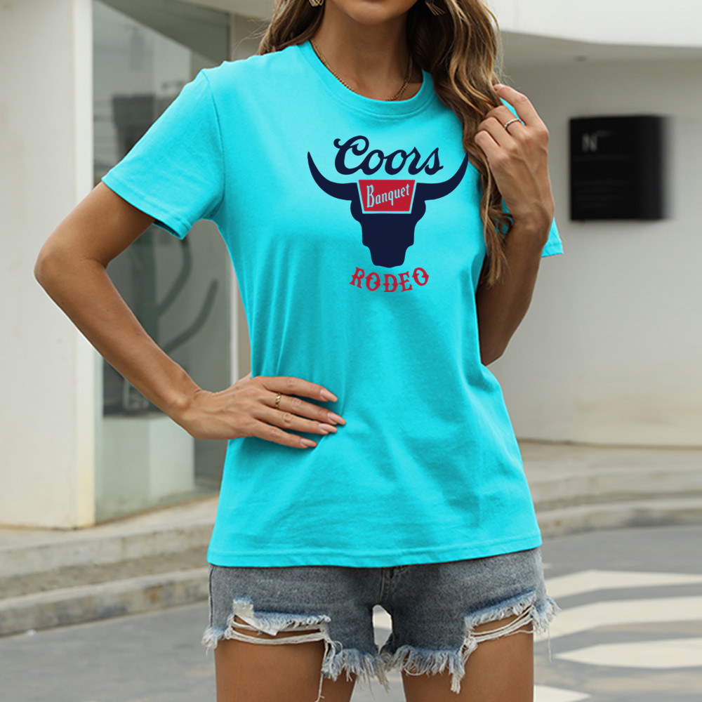 Printed Bull Plus Size Cotton Round Neck Short Sleeve T-shirt