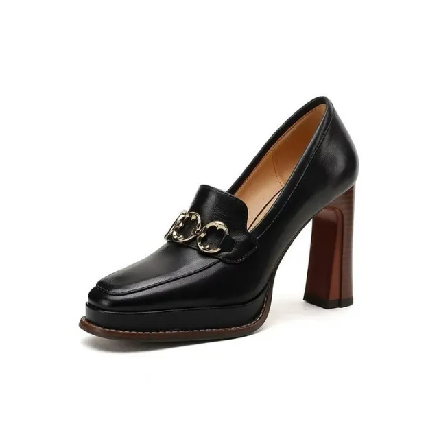 British Retro Casual High Heels For Women Black - Shop at LoveMi