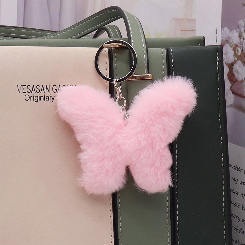 Cute Simple Colorful Love Plush Key Chain Pendant Butterfly