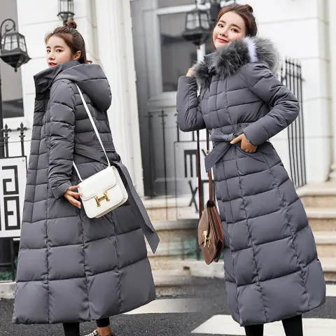 Slim-fit Over-the-knee Padded Cotton Coat Winter