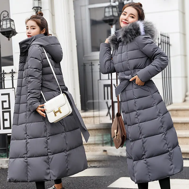 Slim-fit Over-the-knee Padded Cotton Coat Winter
