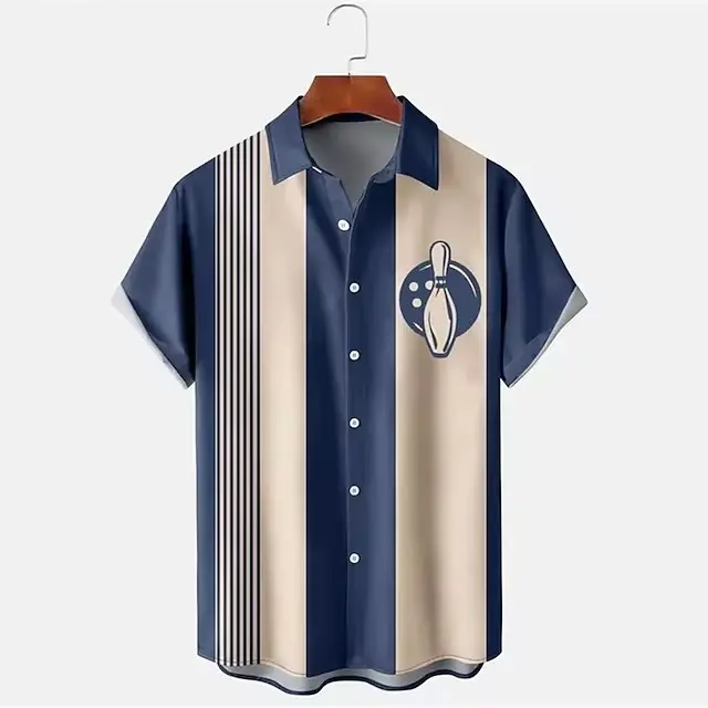 Men's Shirt Bowling 3d Digital Printing
