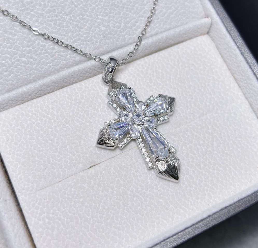 Cross Double Color Gold Pendant Necklace