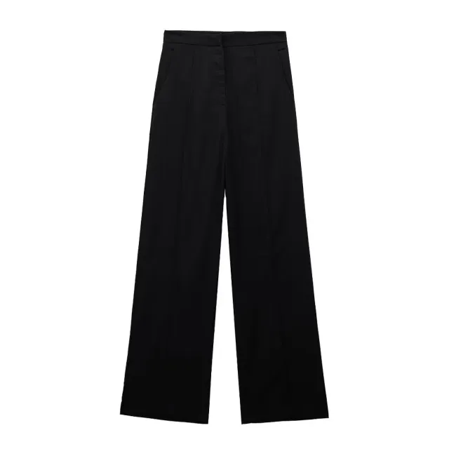 Linen Double Breasted Suit Coat Vest Straight leg Pants Suit Black Pants - Shop at LoveMi