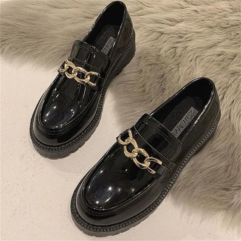 Stylish British-style Platform Pumps Black Mary Jane Student Shoes