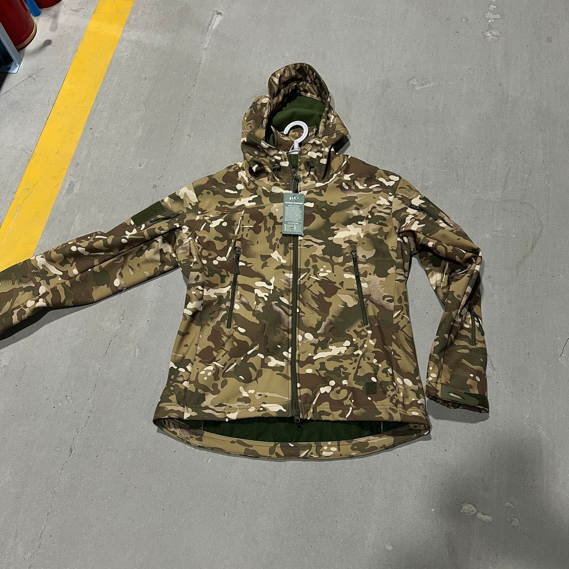 Camouflage Tactical Jacket And Pants Set With Fleece Lining